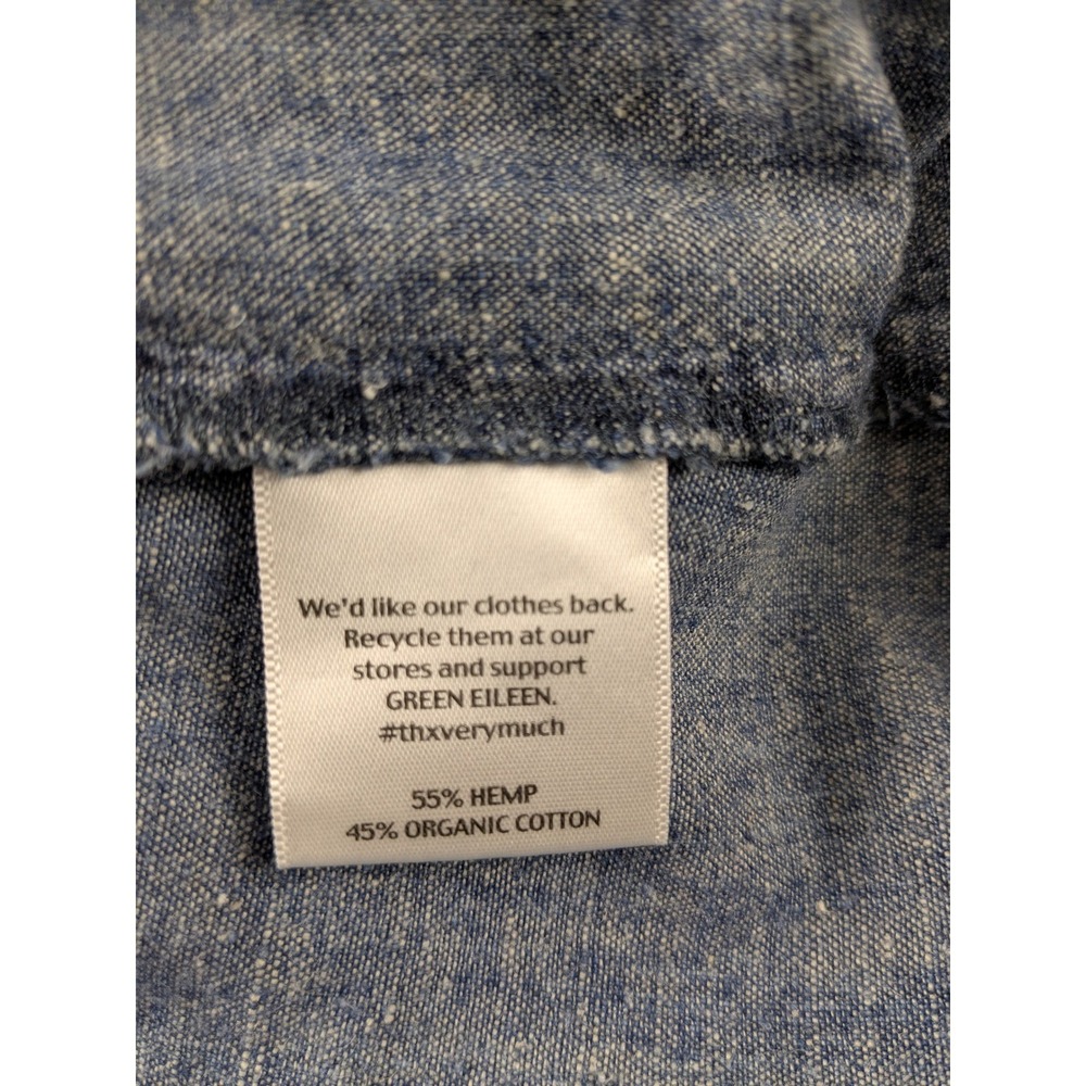 Eileen Fisher Chambray Skirt A-Line Pockets Casual Hemp Blend Blue Size S - Picture 7 of 9